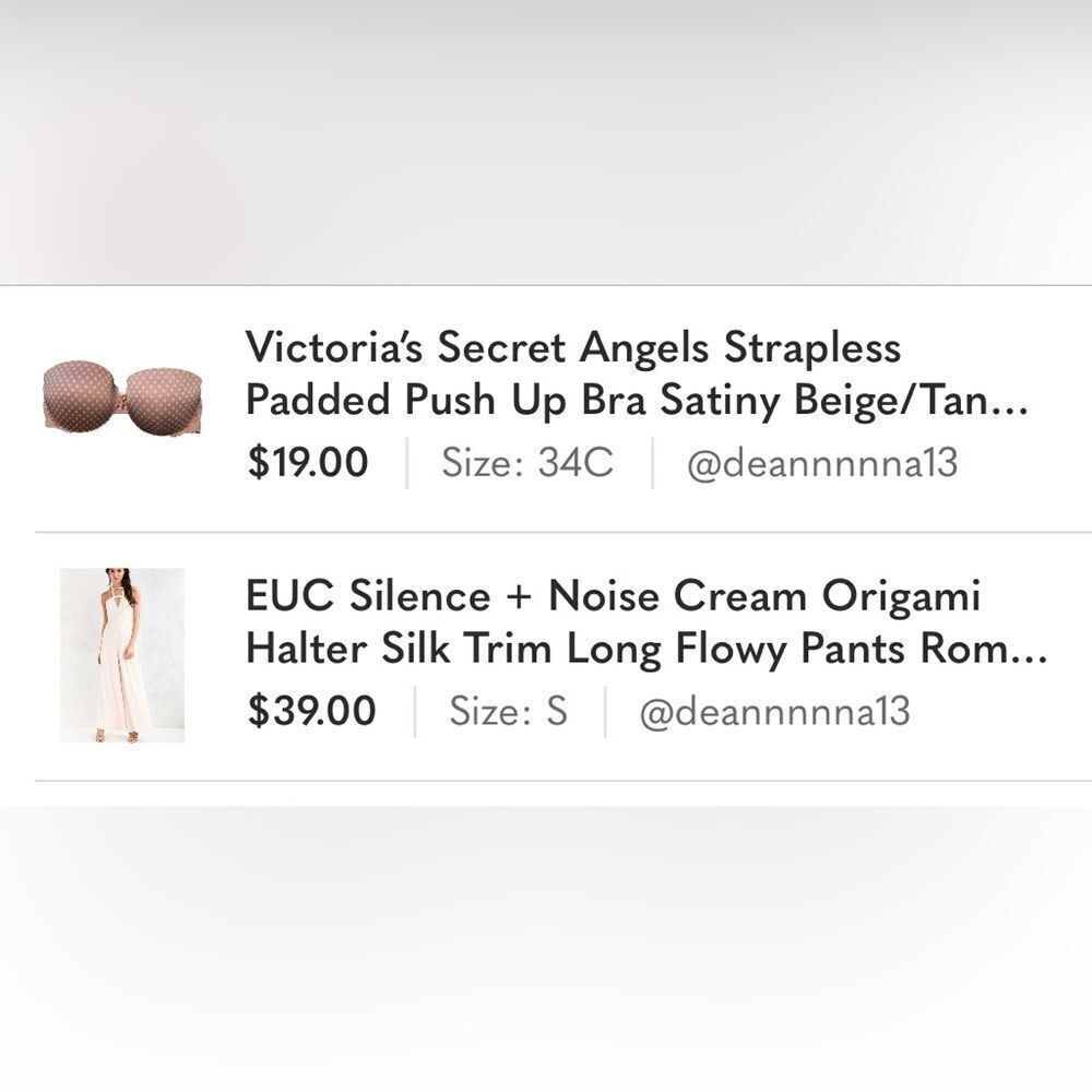 Custom bundle: Victoria's Secret Strapless Padded Bra  and Jumpsuit
